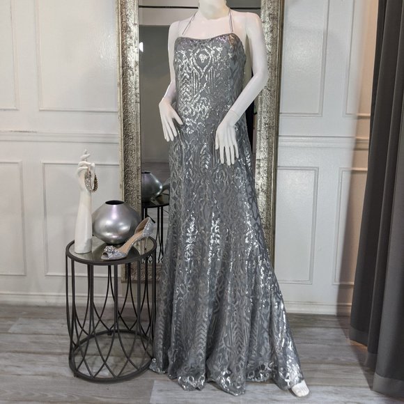 W Too Dresses & Skirts - Silver Formal Evening Prom Dress Gown